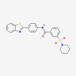 molecular formula C25H23N3O3S2 B2816170 N-[4-(1,3-benzothiazol-2-yl)phenyl]-3-(piperidin-1-ylsulfonyl)benzamide CAS No. 940999-89-3