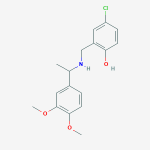 molecular formula C17H20ClNO3 B2816178 4-Chloro-2-({[1-(3,4-dimethoxyphenyl)ethyl]amino}methyl)phenol CAS No. 1232791-25-1