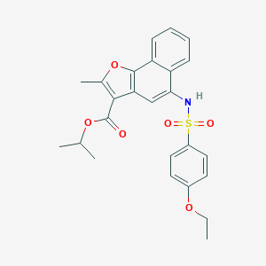molecular formula C25H25NO6S B281618 Isopropyl 5-{[(4-ethoxyphenyl)sulfonyl]amino}-2-methylnaphtho[1,2-b]furan-3-carboxylate 