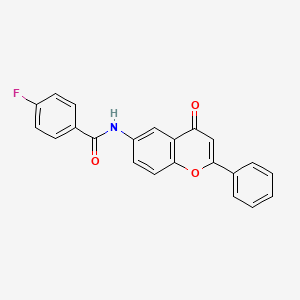 molecular formula C22H14FNO3 B2816181 4-fluoro-N-(4-oxo-2-phenyl-4H-chromen-6-yl)benzamide CAS No. 923107-89-5