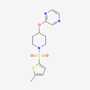 2-((1-((5-Methylthiophen-2-yl)sulfonyl)piperidin-4-yl)oxy)pyrazine