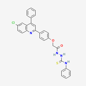 molecular formula C30H23ClN4O2S B2816194 2-{[4-(6-chloro-4-phenylquinolin-2-yl)phenoxy]acetyl}-N-phenylhydrazinecarbothioamide CAS No. 381709-35-9