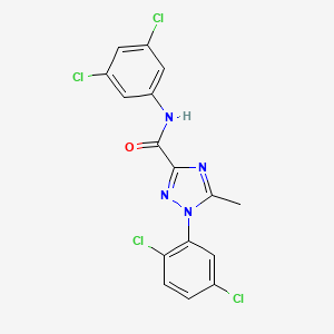 molecular formula C16H10Cl4N4O B2816195 1-(2,5-dichlorophenyl)-N-(3,5-dichlorophenyl)-5-methyl-1H-1,2,4-triazole-3-carboxamide CAS No. 338407-91-3