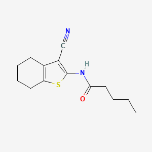 molecular formula C14H18N2OS B2816201 N-(3-cyano-4,5,6,7-tetrahydrobenzo[b]thiophen-2-yl)pentanamide CAS No. 306736-04-9