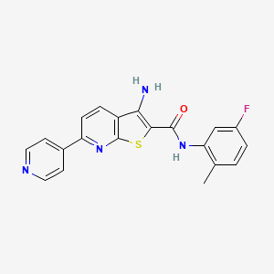 molecular formula C20H15FN4OS B2816216 3-氨基-N-(5-氟-2-甲基苯基)-6-(4-吡啶基)噻吩[2,3-b]吡啶-2-甲酰胺 CAS No. 445267-49-2