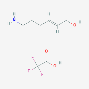 molecular formula C8H14F3NO3 B2816233 (E)-6-Aminohex-2-en-1-ol;2,2,2-trifluoroacetic acid CAS No. 2253644-41-4