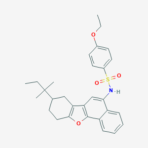 molecular formula C29H33NO4S B281624 4-ethoxy-N-(8-tert-pentyl-7,8,9,10-tetrahydronaphtho[1,2-b][1]benzofuran-5-yl)benzenesulfonamide 