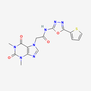 2-(1,3-dimethyl-2,6-dioxo-2,3-dihydro-1H-purin-7(6H)-yl)-N-(5-(thiophen-2-yl)-1,3,4-oxadiazol-2-yl)acetamide
