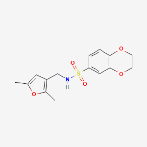 molecular formula C15H17NO5S B2816244 N-((2,5-dimethylfuran-3-yl)methyl)-2,3-dihydrobenzo[b][1,4]dioxine-6-sulfonamide CAS No. 1351660-01-9