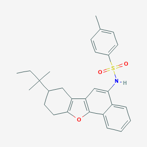 molecular formula C28H31NO3S B281625 4-methyl-N-(8-tert-pentyl-7,8,9,10-tetrahydronaphtho[1,2-b][1]benzofuran-5-yl)benzenesulfonamide 