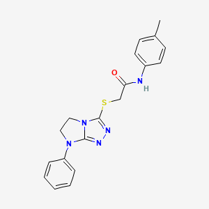 molecular formula C19H19N5OS B2816253 2-((7-苯基-6,7-二氢-5H-咪唑并[2,1-c][1,2,4]三唑-3-基)硫代)-N-(对甲苯基)乙酰胺 CAS No. 923178-74-9