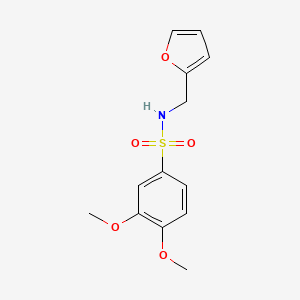 molecular formula C13H15NO5S B2816255 Furfurylamine, N-(3,4-dimethoxyphenylsulfonyl)- CAS No. 185300-37-2