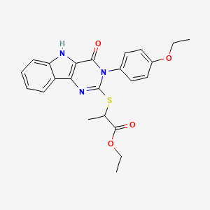ethyl 2-[[3-(4-ethoxyphenyl)-4-oxo-5H-pyrimido[5,4-b]indol-2-yl]sulfanyl]propanoate