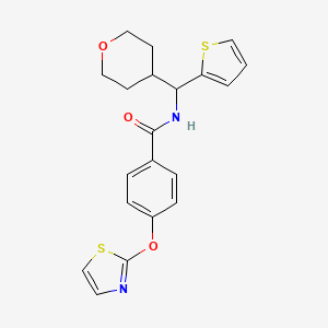 N-((tetrahydro-2H-pyran-4-yl)(thiophen-2-yl)methyl)-4-(thiazol-2-yloxy)benzamide