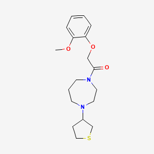 2-(2-Methoxyphenoxy)-1-(4-(tetrahydrothiophen-3-yl)-1,4-diazepan-1-yl)ethan-1-one