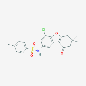 molecular formula C21H20ClNO4S B281629 N-(4-chloro-7,7-dimethyl-9-oxo-6,7,8,9-tetrahydrodibenzo[b,d]furan-2-yl)-4-methylbenzenesulfonamide 