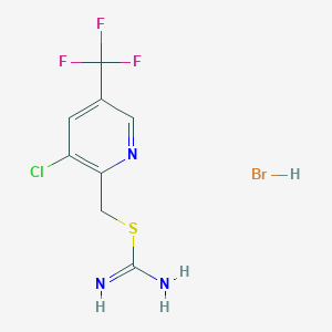 ({[3-Chloro-5-(trifluoromethyl)pyridin-2-yl]methyl}sulfanyl)methanimidamide hydrobromide