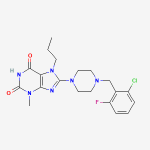 8-[4-[(2-Chloro-6-fluorophenyl)methyl]piperazin-1-yl]-3-methyl-7-propylpurine-2,6-dione