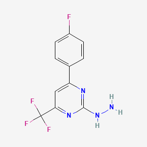 4-(4-Fluorophenyl)-2-hydrazinyl-6-(trifluoromethyl)pyrimidine