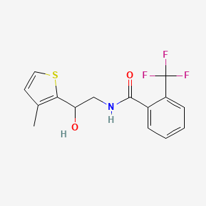 molecular formula C15H14F3NO2S B2816310 N-(2-hydroxy-2-(3-methylthiophen-2-yl)ethyl)-2-(trifluoromethyl)benzamide CAS No. 1351585-18-6