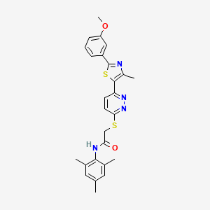 N-mesityl-2-((6-(2-(3-methoxyphenyl)-4-methylthiazol-5-yl)pyridazin-3-yl)thio)acetamide