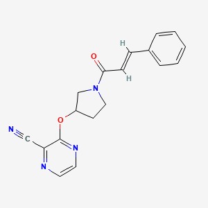 (E)-3-((1-cinnamoylpyrrolidin-3-yl)oxy)pyrazine-2-carbonitrile