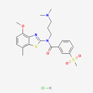 N-(3-(dimethylamino)propyl)-N-(4-methoxy-7-methylbenzo[d]thiazol-2-yl)-3-(methylsulfonyl)benzamide hydrochloride