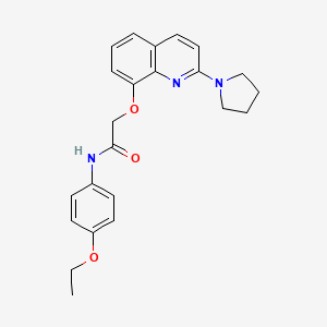 molecular formula C23H25N3O3 B2816336 N-(4-ethoxyphenyl)-2-((2-(pyrrolidin-1-yl)quinolin-8-yl)oxy)acetamide CAS No. 921884-63-1