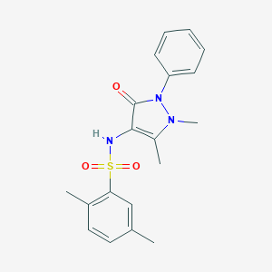 molecular formula C19H21N3O3S B281634 N-(1,5-dimethyl-3-oxo-2-phenyl-2,3-dihydro-1H-pyrazol-4-yl)-2,5-dimethylbenzenesulfonamide 