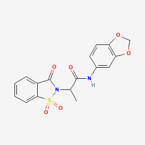 N-(benzo[d][1,3]dioxol-5-yl)-2-(1,1-dioxido-3-oxobenzo[d]isothiazol-2(3H)-yl)propanamide