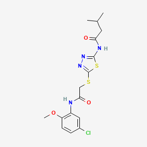 N-[5-[2-(5-chloro-2-methoxyanilino)-2-oxoethyl]sulfanyl-1,3,4-thiadiazol-2-yl]-3-methylbutanamide