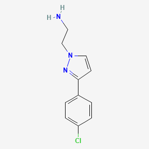 molecular formula C11H12ClN3 B2816367 2-[3-(4-Chlorophenyl)pyrazolyl]ethylamine CAS No. 1017785-68-0