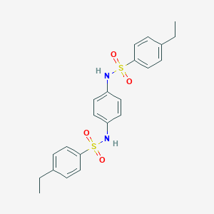 molecular formula C22H24N2O4S2 B281637 4-ethyl-N-(4-{[(4-ethylphenyl)sulfonyl]amino}phenyl)benzenesulfonamide 