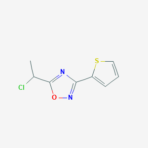 molecular formula C8H7ClN2OS B2816370 5-(1-Chloroethyl)-3-(thiophen-2-yl)-1,2,4-oxadiazole CAS No. 1039967-49-1