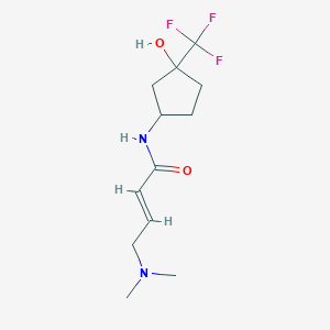 molecular formula C12H19F3N2O2 B2816376 (E)-4-(Dimethylamino)-N-[3-hydroxy-3-(trifluoromethyl)cyclopentyl]but-2-enamide CAS No. 2411335-73-2