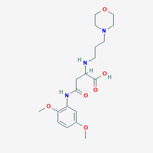 molecular formula C19H29N3O6 B2816379 4-((2,5-Dimethoxyphenyl)amino)-2-((3-morpholinopropyl)amino)-4-oxobutanoic acid CAS No. 1097879-22-5
