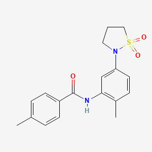 N-(5-(1,1-dioxidoisothiazolidin-2-yl)-2-methylphenyl)-4-methylbenzamide