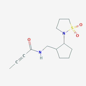 N-[[2-(1,1-Dioxo-1,2-thiazolidin-2-yl)cyclopentyl]methyl]but-2-ynamide