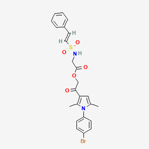 [2-[1-(4-bromophenyl)-2,5-dimethylpyrrol-3-yl]-2-oxoethyl] 2-[[(E)-2-phenylethenyl]sulfonylamino]acetate