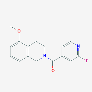 molecular formula C16H15FN2O2 B2816408 2-(2-Fluoropyridine-4-carbonyl)-5-methoxy-1,2,3,4-tetrahydroisoquinoline CAS No. 1797272-02-6