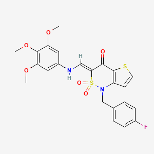 (3Z)-1-(4-fluorobenzyl)-3-{[(3,4,5-trimethoxyphenyl)amino]methylene}-1H-thieno[3,2-c][1,2]thiazin-4(3H)-one 2,2-dioxide