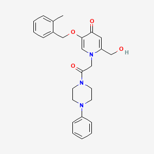 2-(hydroxymethyl)-5-((2-methylbenzyl)oxy)-1-(2-oxo-2-(4-phenylpiperazin-1-yl)ethyl)pyridin-4(1H)-one