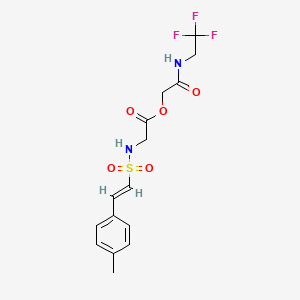 molecular formula C15H17F3N2O5S B2816423 [2-oxo-2-(2,2,2-trifluoroethylamino)ethyl] 2-[[(E)-2-(4-methylphenyl)ethenyl]sulfonylamino]acetate CAS No. 930886-83-2
