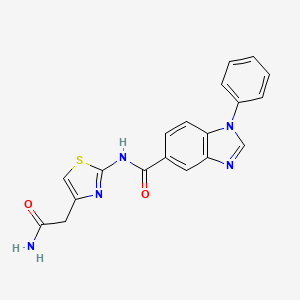 N-(4-(2-amino-2-oxoethyl)thiazol-2-yl)-1-phenyl-1H-benzo[d]imidazole-5-carboxamide