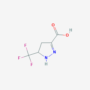 molecular formula C5H5F3N2O2 B2816434 5-(trifluoromethyl)-4,5-dihydro-1H-pyrazole-3-carboxylic acid CAS No. 1823489-59-3