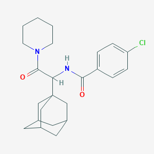 molecular formula C24H31ClN2O2 B2816441 N-(1-(1-金刚烷基)-2-氧代-2-哌啶-1-基乙基)-4-氯苯酰胺 CAS No. 1008985-78-1