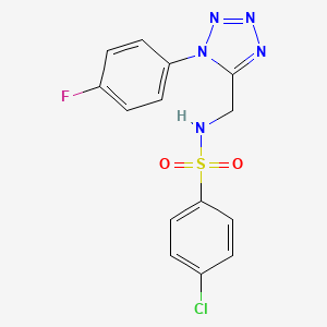 4-chloro-N-((1-(4-fluorophenyl)-1H-tetrazol-5-yl)methyl)benzenesulfonamide