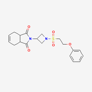 molecular formula C19H22N2O5S B2816470 2-(1-((2-phenoxyethyl)sulfonyl)azetidin-3-yl)-3a,4,7,7a-tetrahydro-1H-isoindole-1,3(2H)-dione CAS No. 2034424-10-5