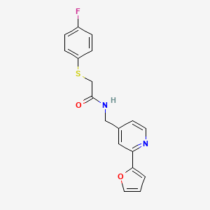 2-((4-fluorophenyl)thio)-N-((2-(furan-2-yl)pyridin-4-yl)methyl)acetamide