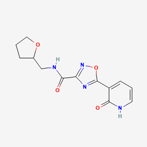 molecular formula C13H14N4O4 B2816474 5-(2-oxo-1,2-dihydro-3-pyridinyl)-N-(tetrahydro-2-furanylmethyl)-1,2,4-oxadiazole-3-carboxamide CAS No. 1574596-46-5